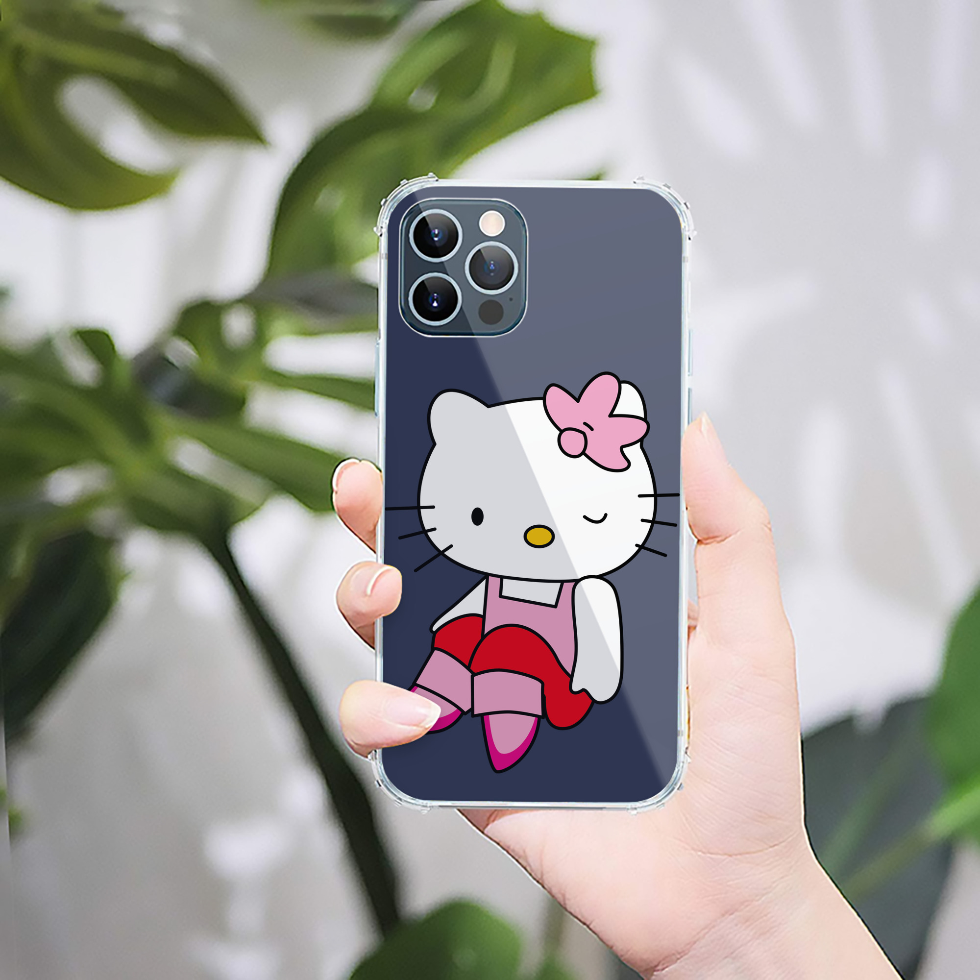 （画像用） Hello Kitty ハローキティ 【iPhone 12シリーズ対応】透明スマホケース（クリアソフトケース）